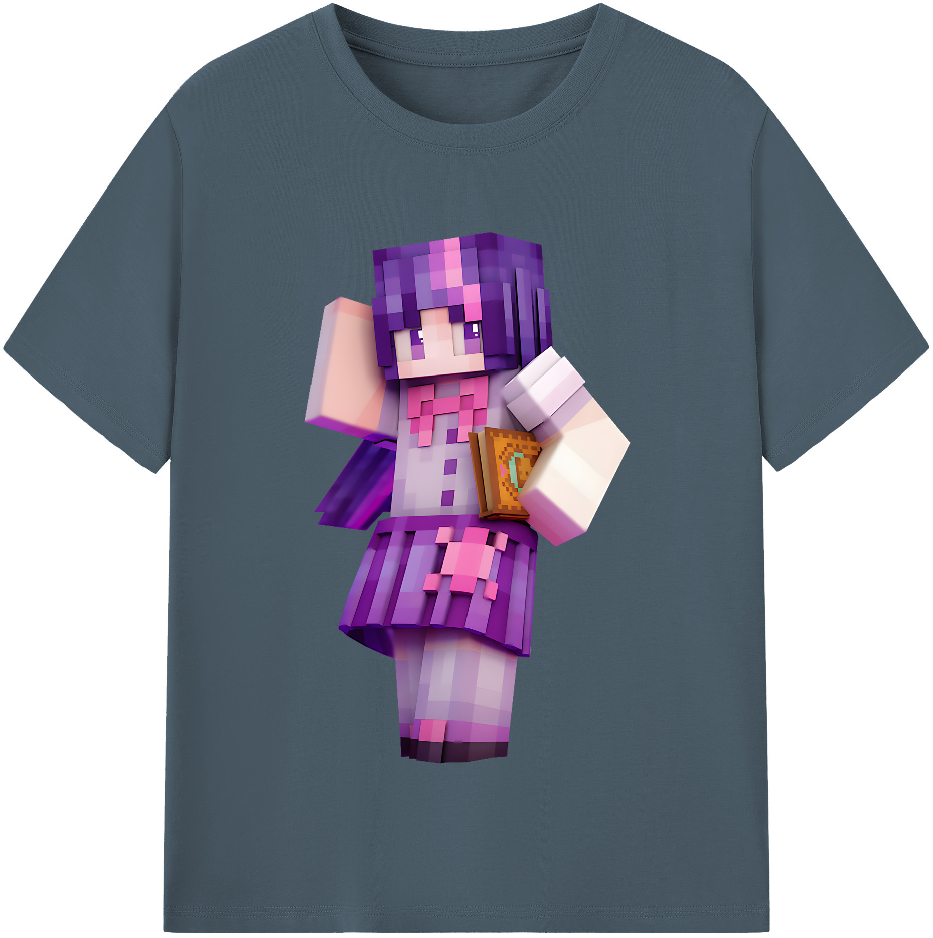 （画像用） マインクラフト ブロックの世界 Minecraft MC Block world 綿100％半袖Tシャツ（フロントプリント）